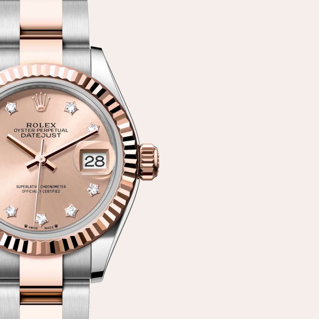 Lady-Datejust Oyster, 28 mm, Oystersteel çelik ve