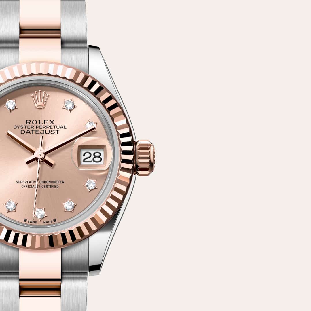 Lady-Datejust Oyster, 28 mm, Oystersteel çelik ve